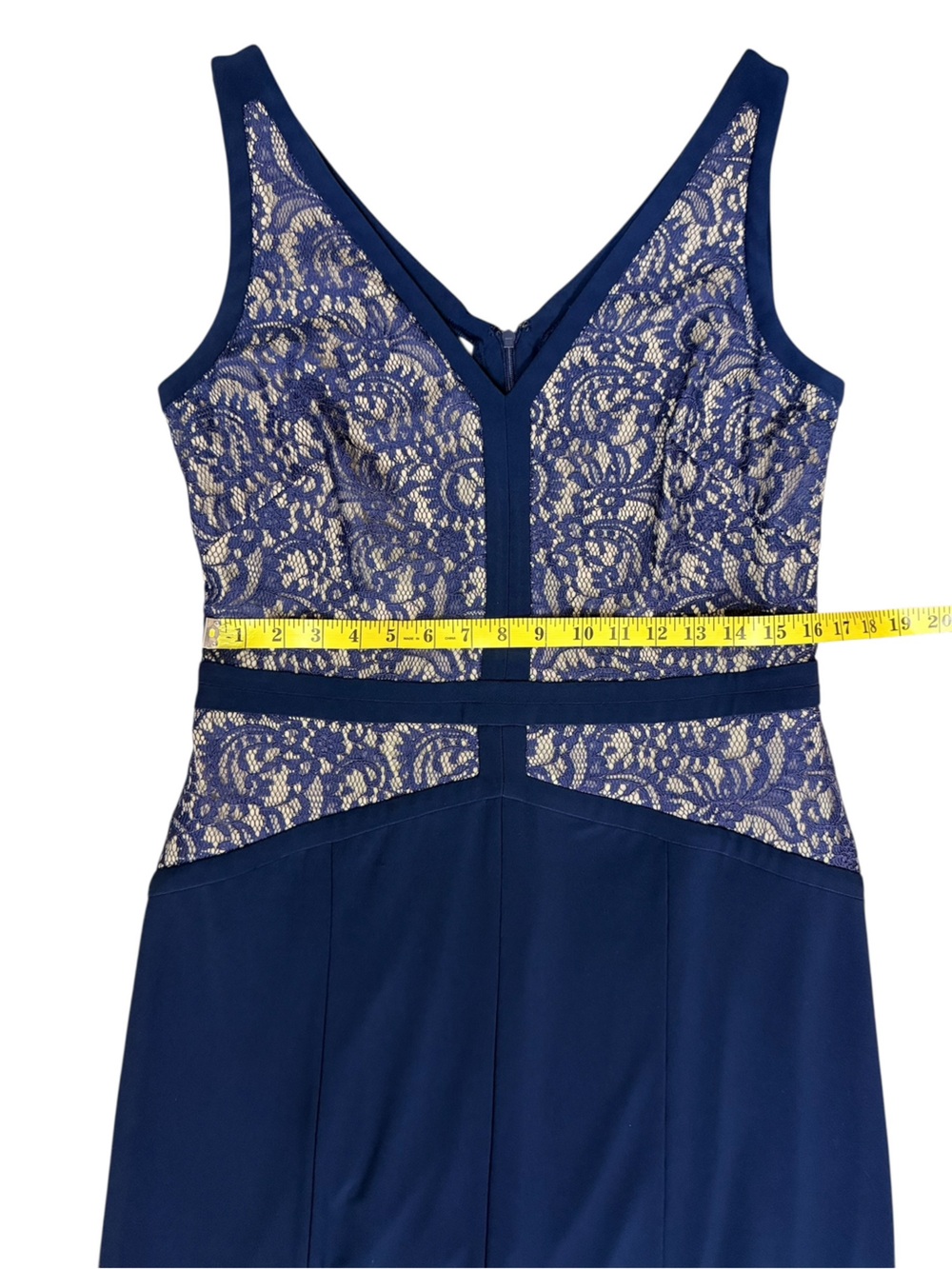 Lauren Ralph Lauren Navy Lace V‑Neck Maxi Dress - Picture 6 of 9